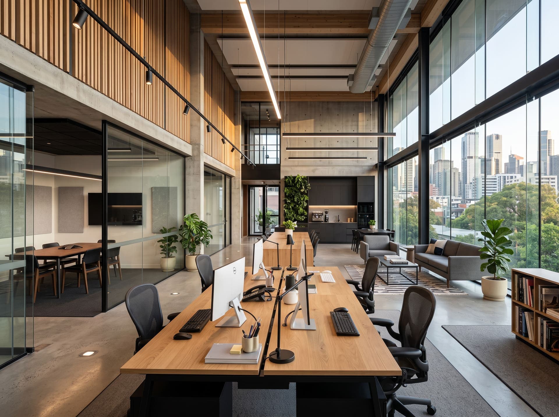 Modern dekore edilmiş ofis iç mekânı