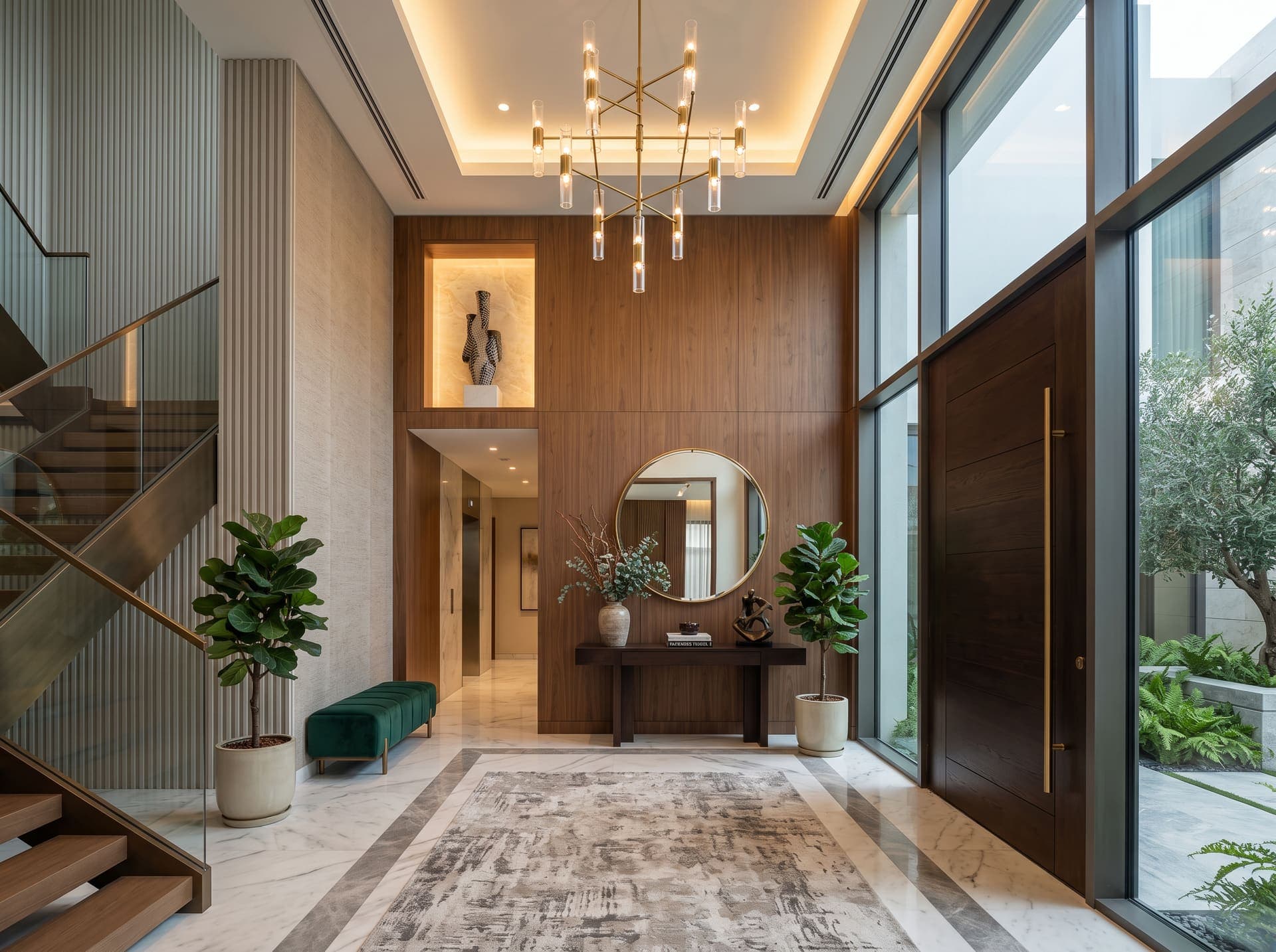 Modern dekore edilmiş villa iç mekânı